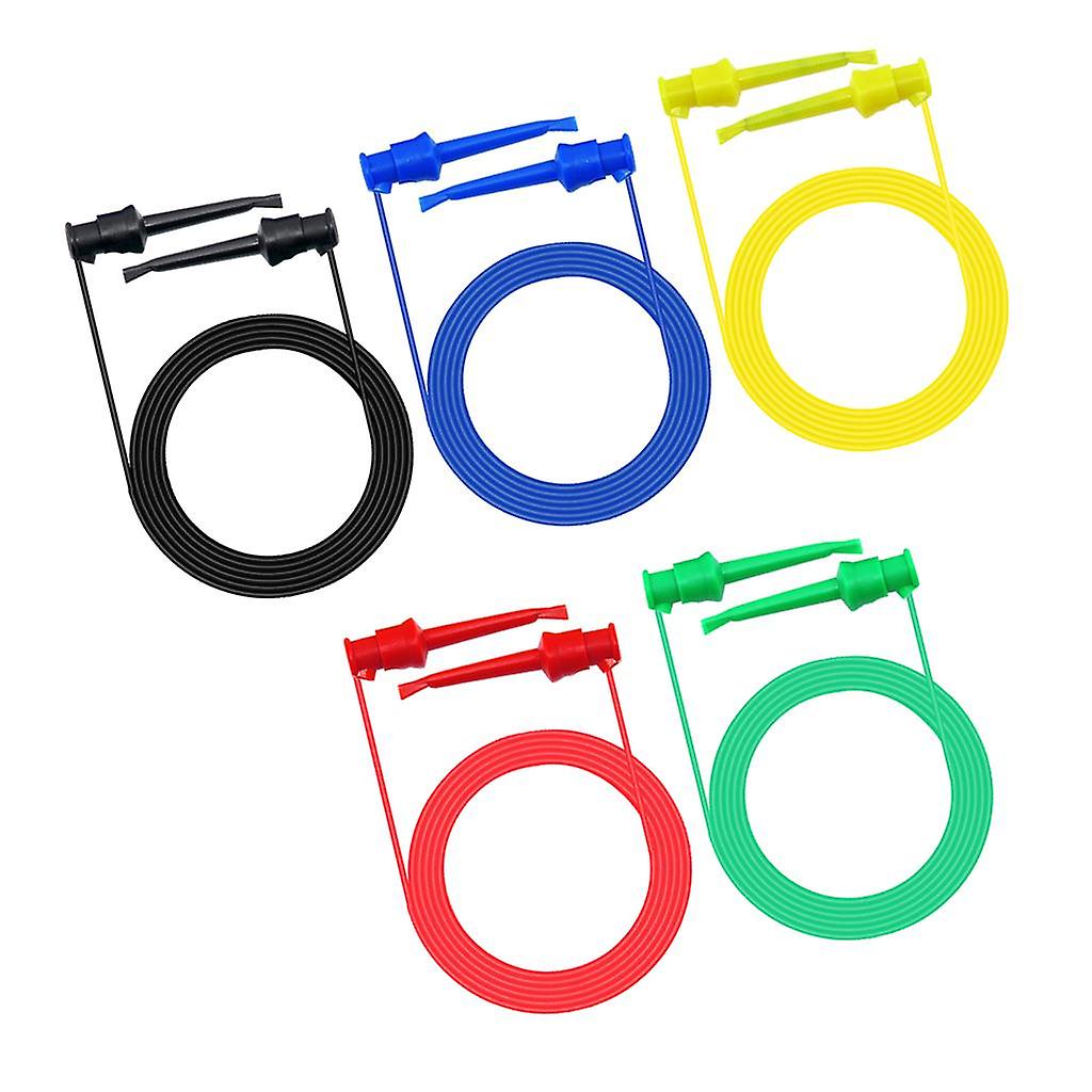 5 Pieces P1520 Multimeter Testing Dual SMD IC Test Hook Lead Cable 50cm