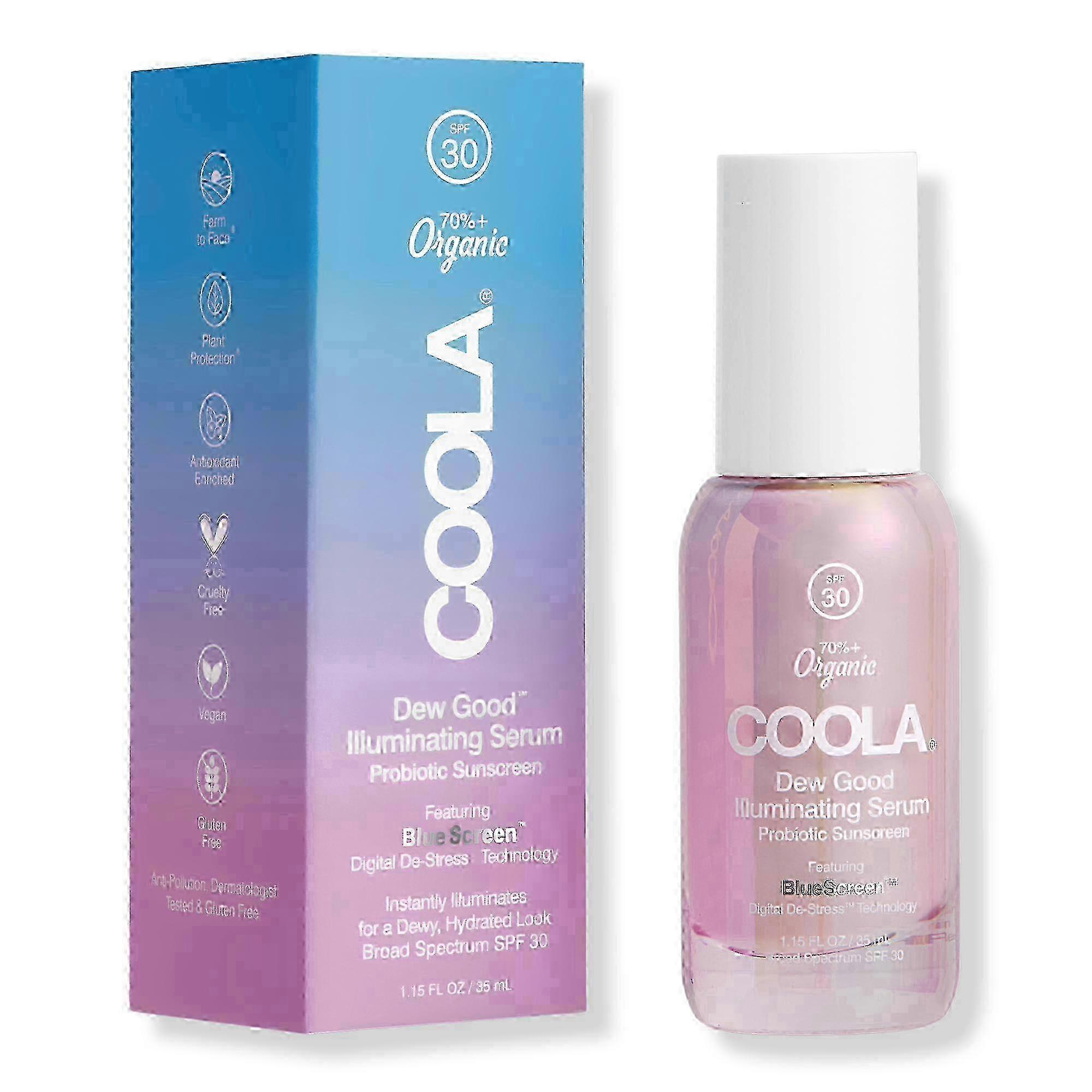 Coola Dew Good 亮肤精华防晒霜，含益生菌技术，SPF 30,1.1 盎司