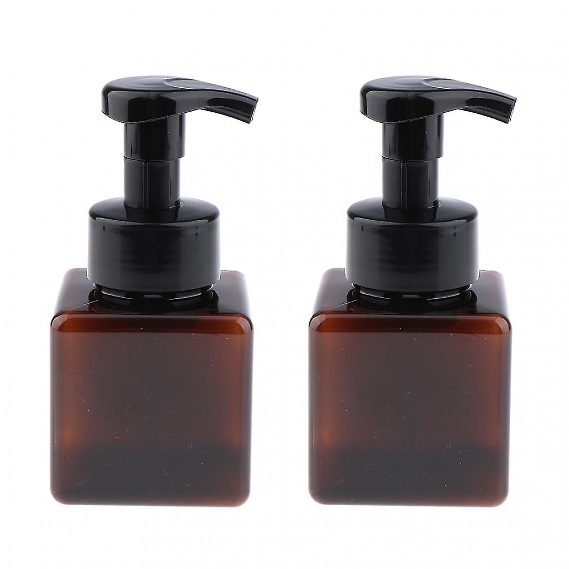 Empty Foam Dispenser Pump Bottle Facial Cleanser Container 250ml 2 Pcs Brown