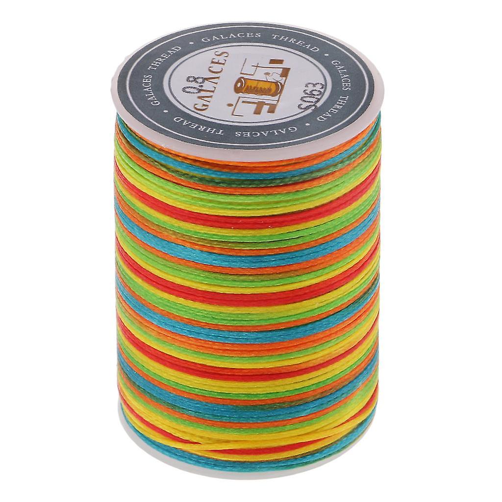 0.8mm Flat Waxed Polyester Thread For Sewing DIY Jewelry Making Rainbow