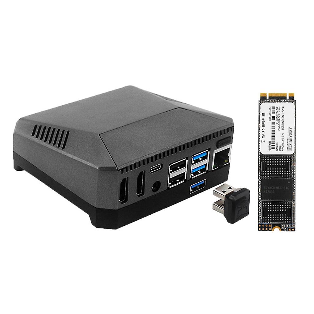 علبة - صندوق لتوسعة Raspberry Pi 4B Argon ONE M.2 مع محول M2 SSD 128G