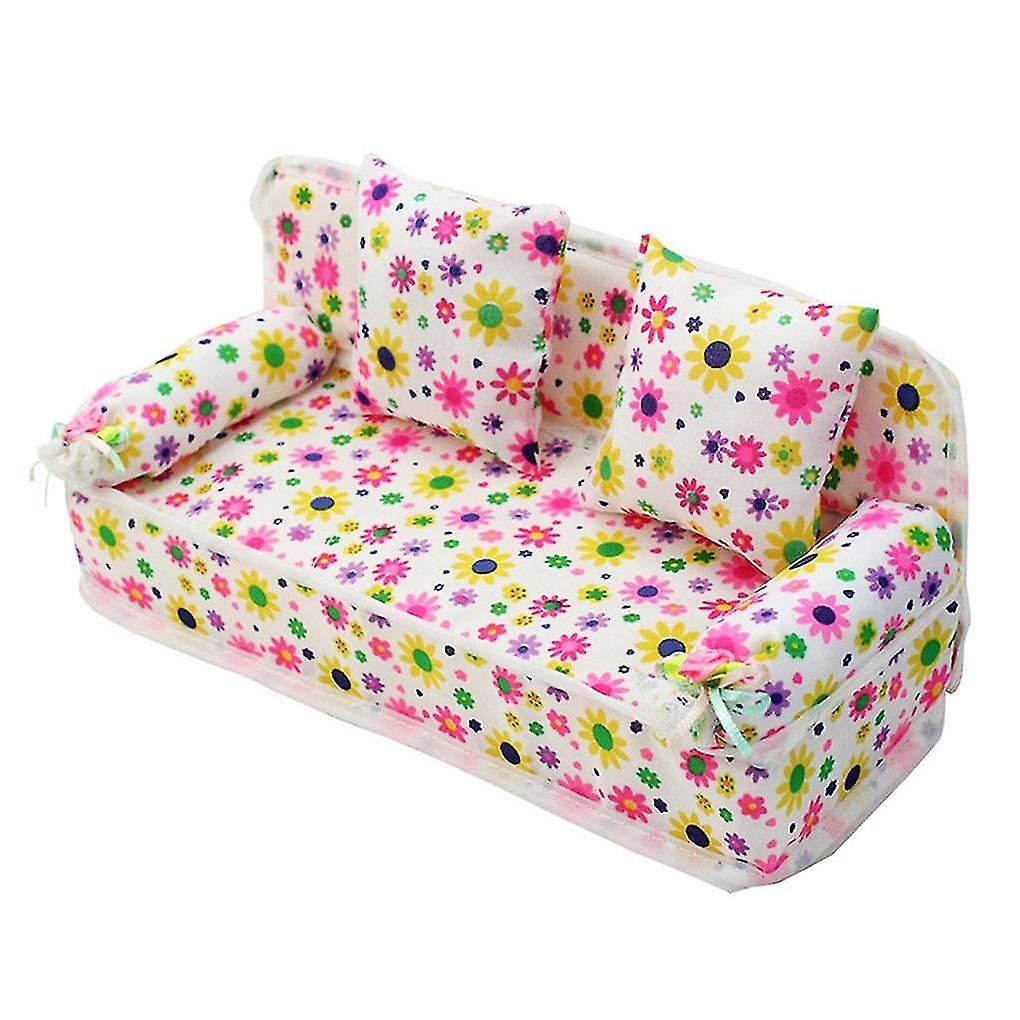 Kids Miniature Flower Sofa Cloth Sofa With Cushions