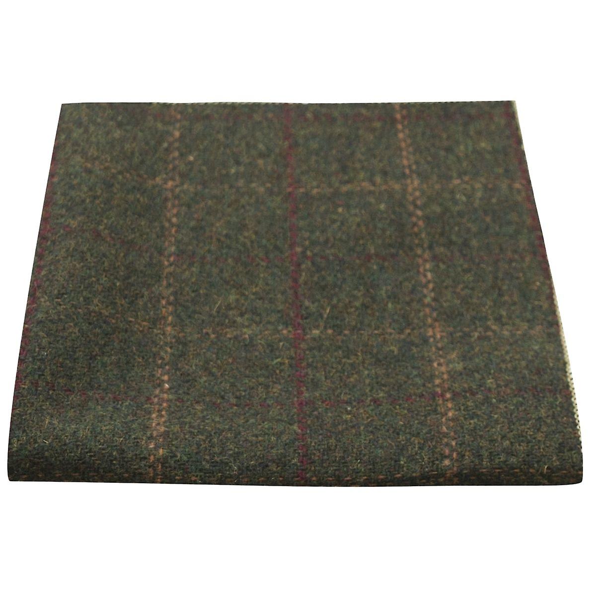 Heritage Check Moss Green Pocket Square