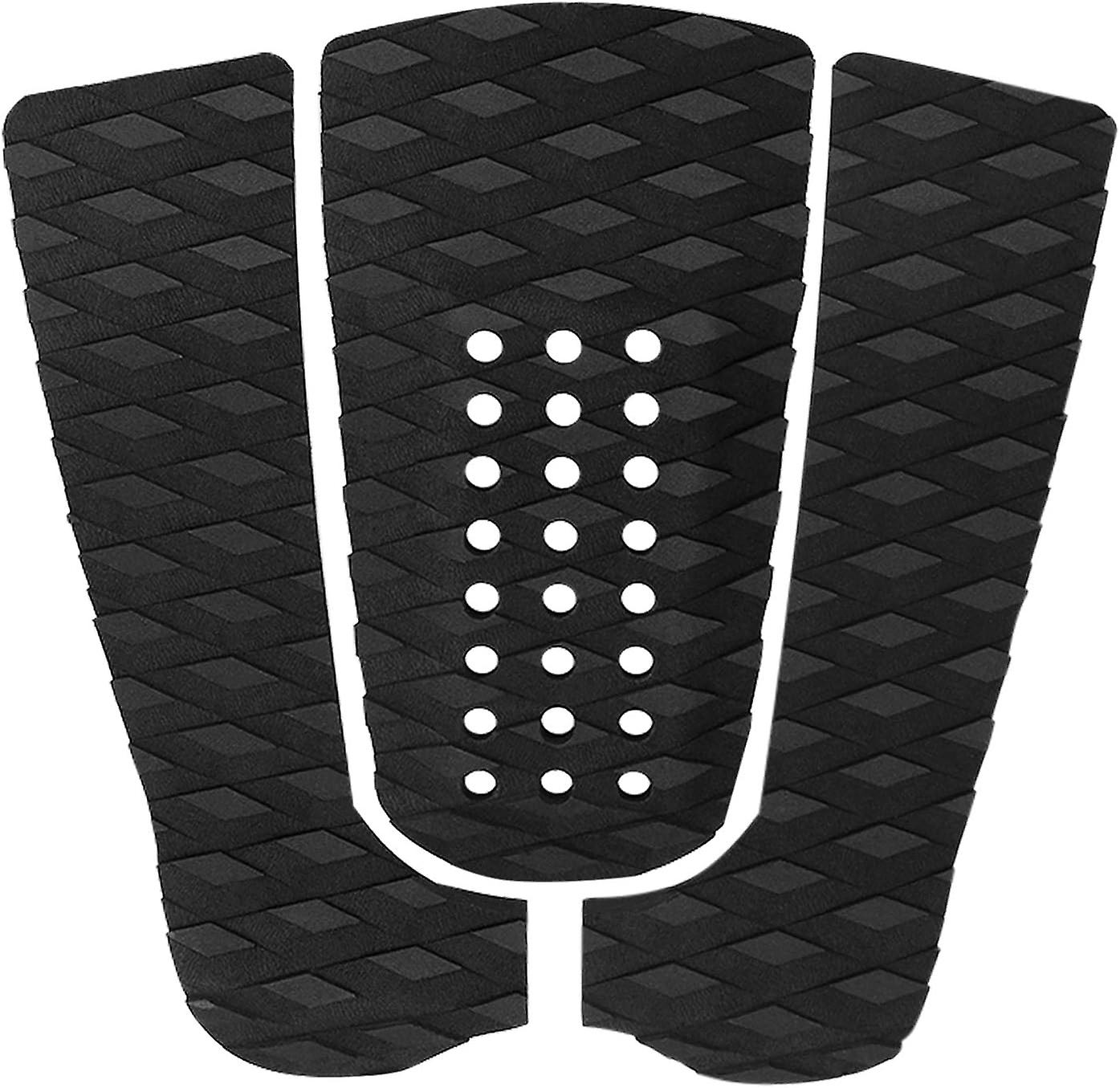 כרית אחיזה לגלשן, 3 חלקים משטח משיכה לגלשן גלישה שחורה גלישה משטח משיכה נגד החלקה משטח זנב אחיזת סיפון