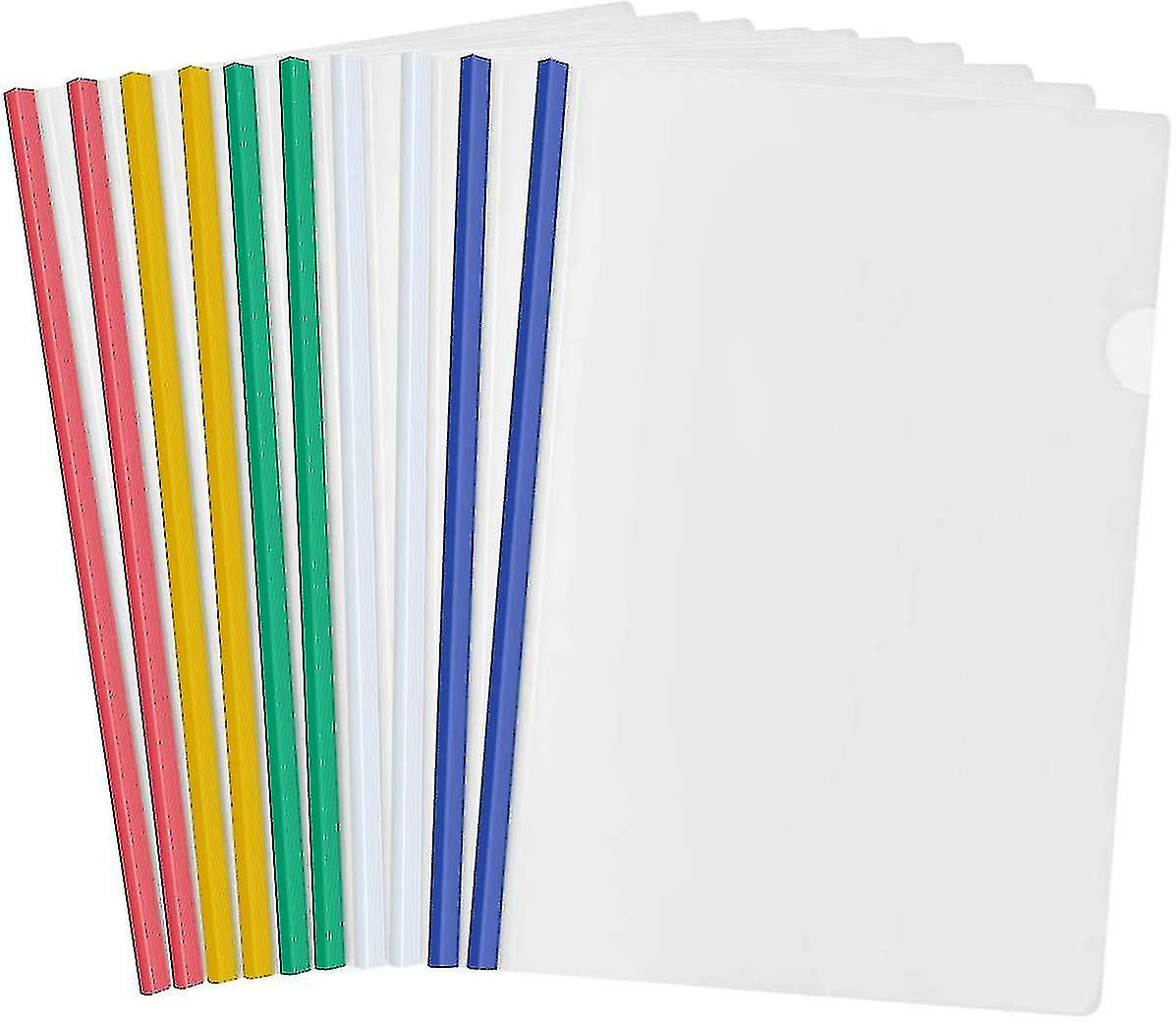 10 Sheets Plastic A4 Sliding File Folder, Clear Report Covers Folder With Sliding Bar Bind