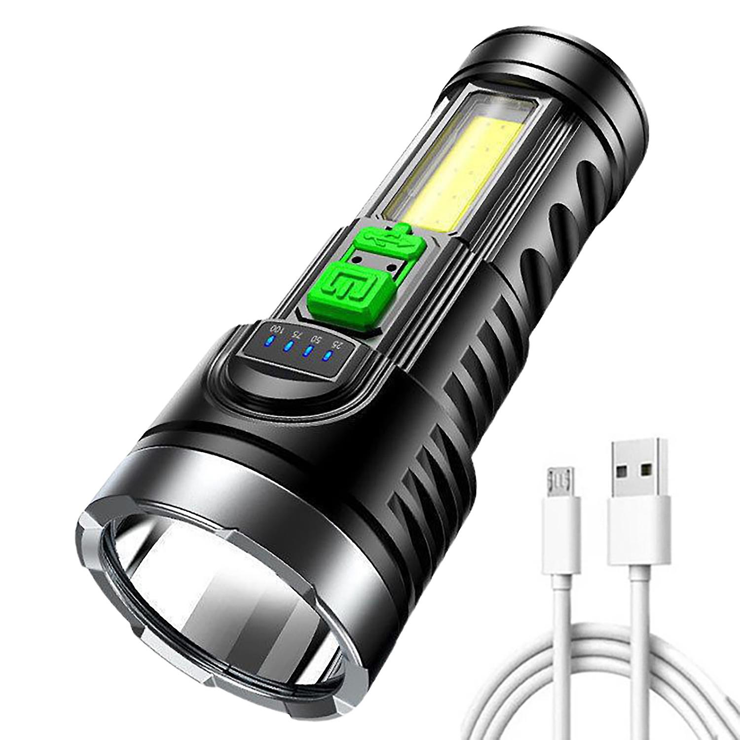 1 Set Outdoor Flashlight Ultra-Bright Waterproof 4 Lighting Modes Battery Display Design Dimmable Il