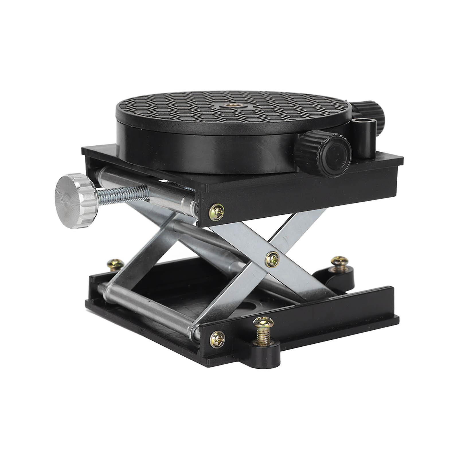 Lifting Platform 360° Rotation 6.5cm Expandable Scissor Lift Stand for Woodworking Carving Experiment
