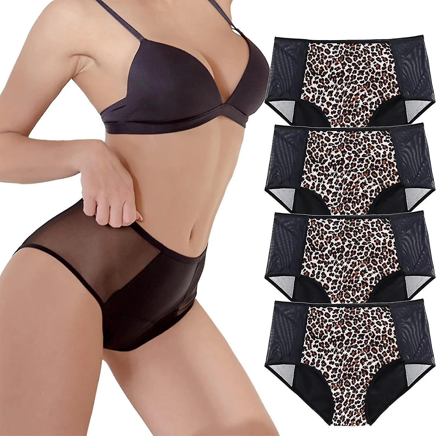 Women's Cut-out Leakproof High Absorption Size Panties Lace Decorative Mesh Panties