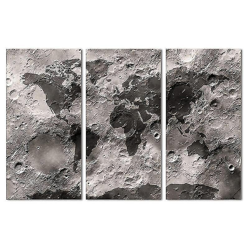 Drawing Painting Paper Hand Painted Three Combination Decorative Paintings Lunar Surface Wall Art For Home Decoration