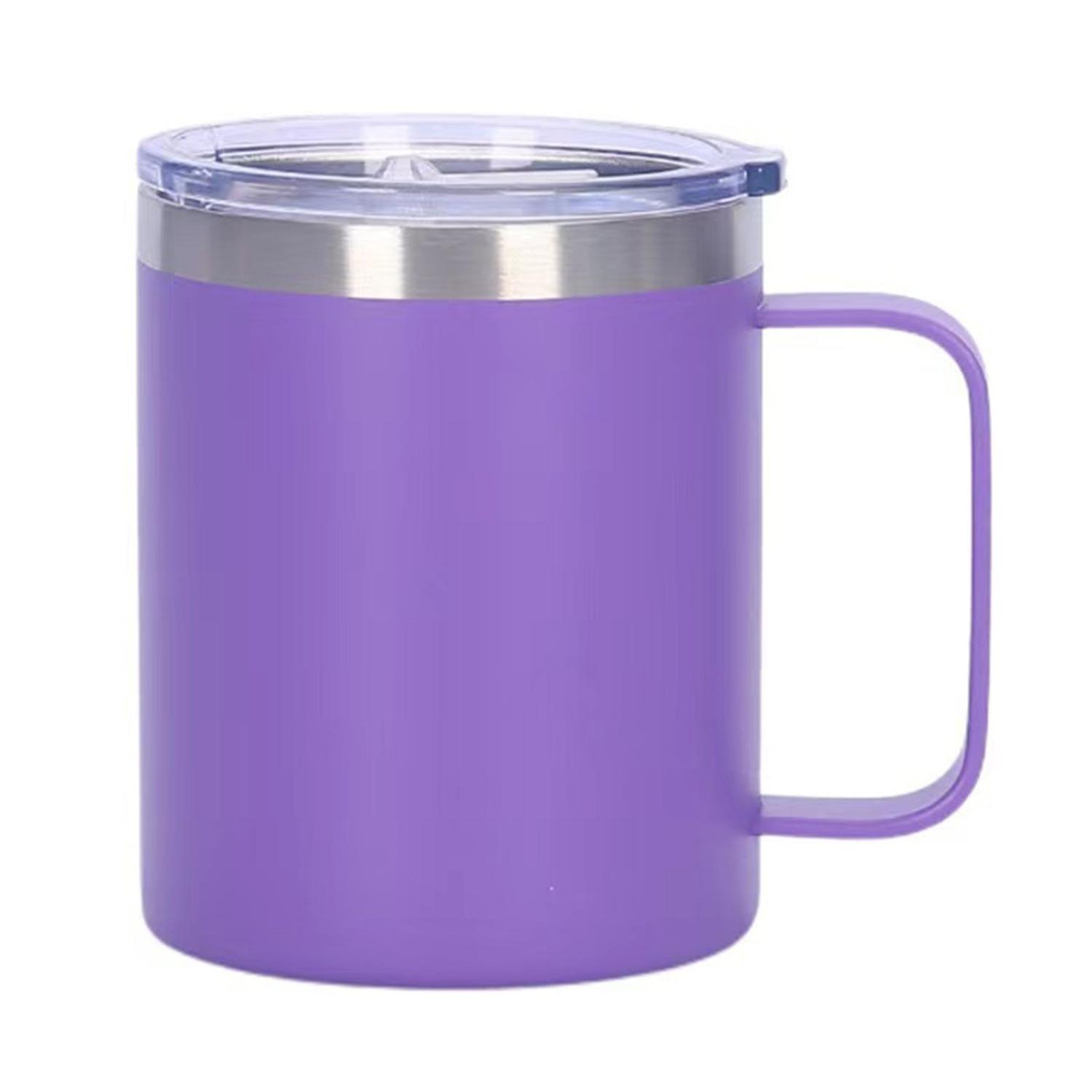360ML Insulation Cup with Handle Long-term Insulation Clear Cover Comfortable Grip Thermal Mug