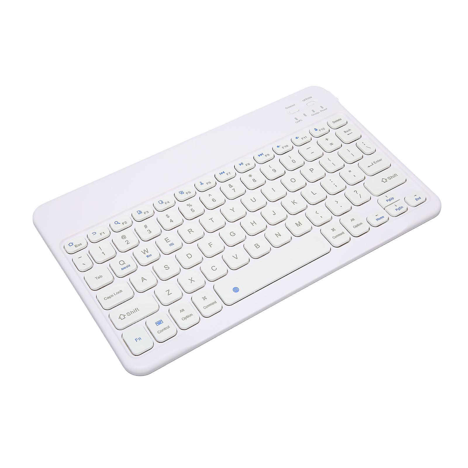 10in Wireless Bluetooth Keyboard Ultra Thin Stable Connection Quiet Waterproof Tablet Laptop Keyboard White 