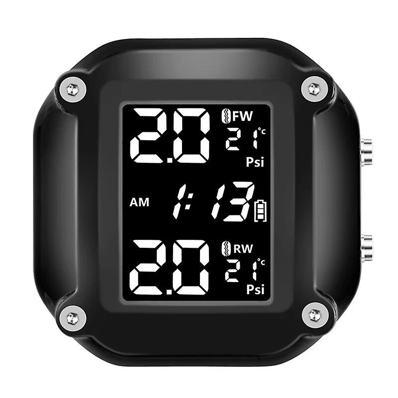 1pc External Sensors Tire Pressure Monitoring System Display Wireless Tpms Motorcycle Solar Charge Tyre Temperature Alarm Sensor