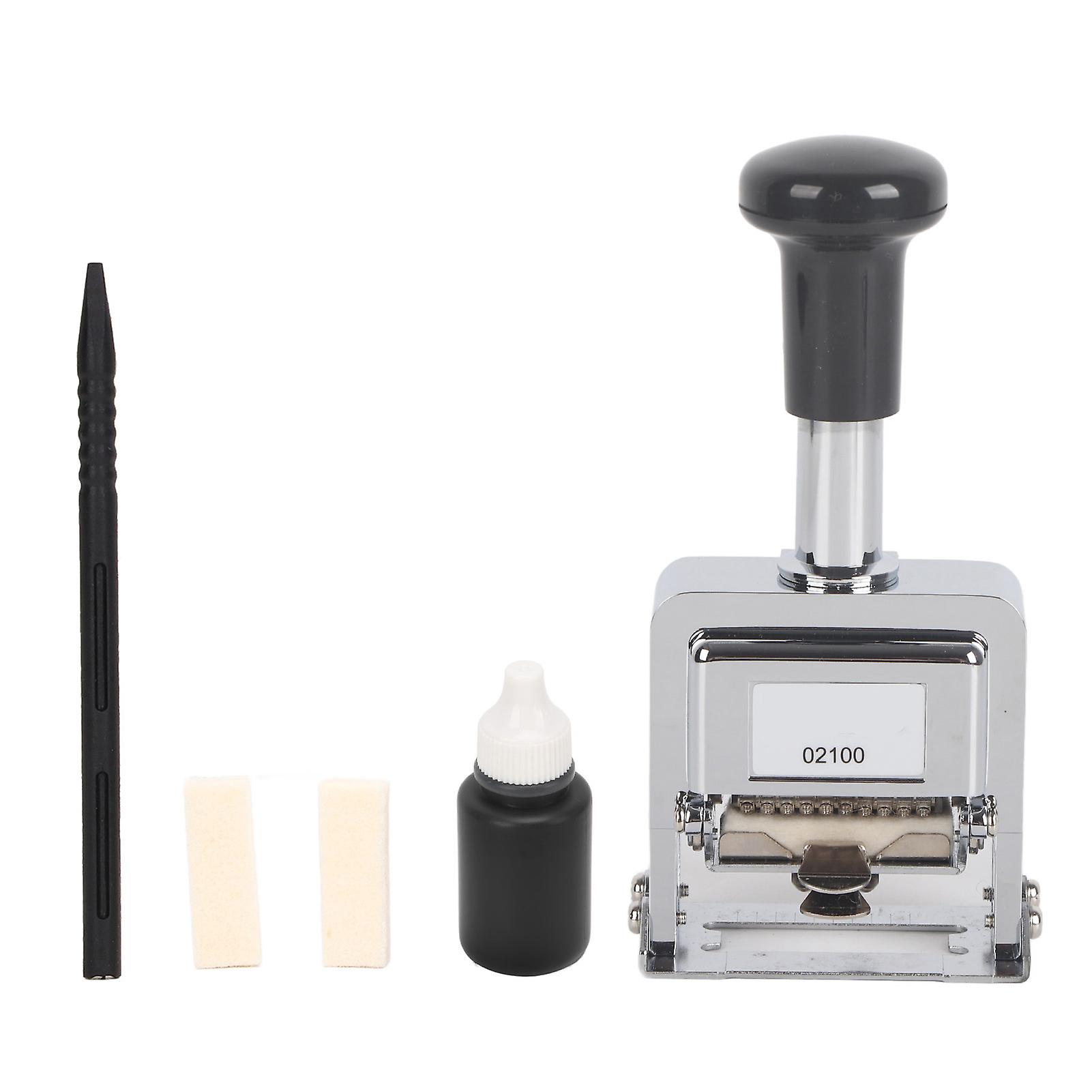 10 Digit Self Inking Number Stamp with Handle Design Automatic Numbering Stamp for Banking Medicine Accounting Use