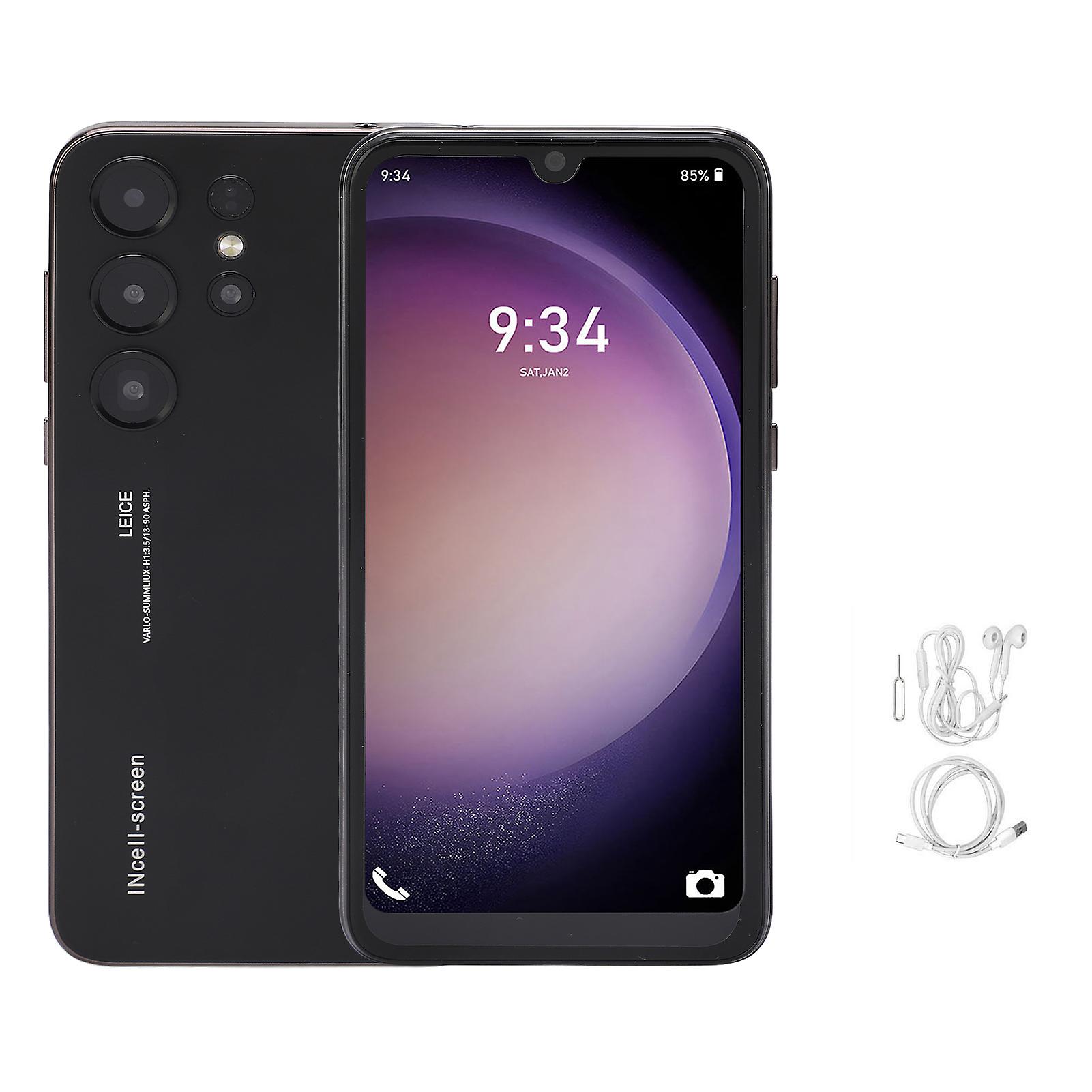 Smartphone 6,26 polegadas HD Drop Screen 4GB RAM 32GB ROM Câmera 8MP e 21MP MTK6580 Reconhecimento Facial Celular para Android 11 Preto