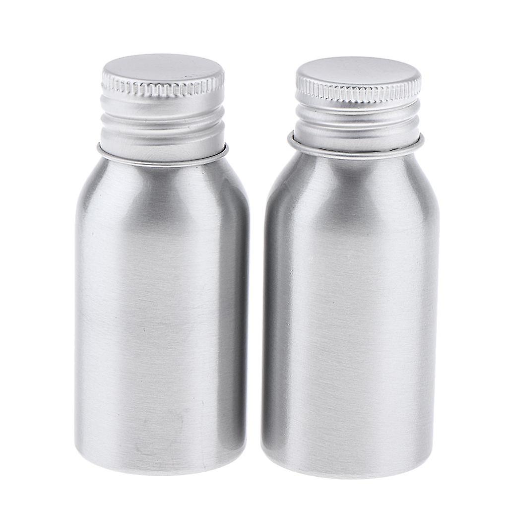2Pcs Aluminum Empty Refillable Cream Lotion Bottle Travel Shampoo Container