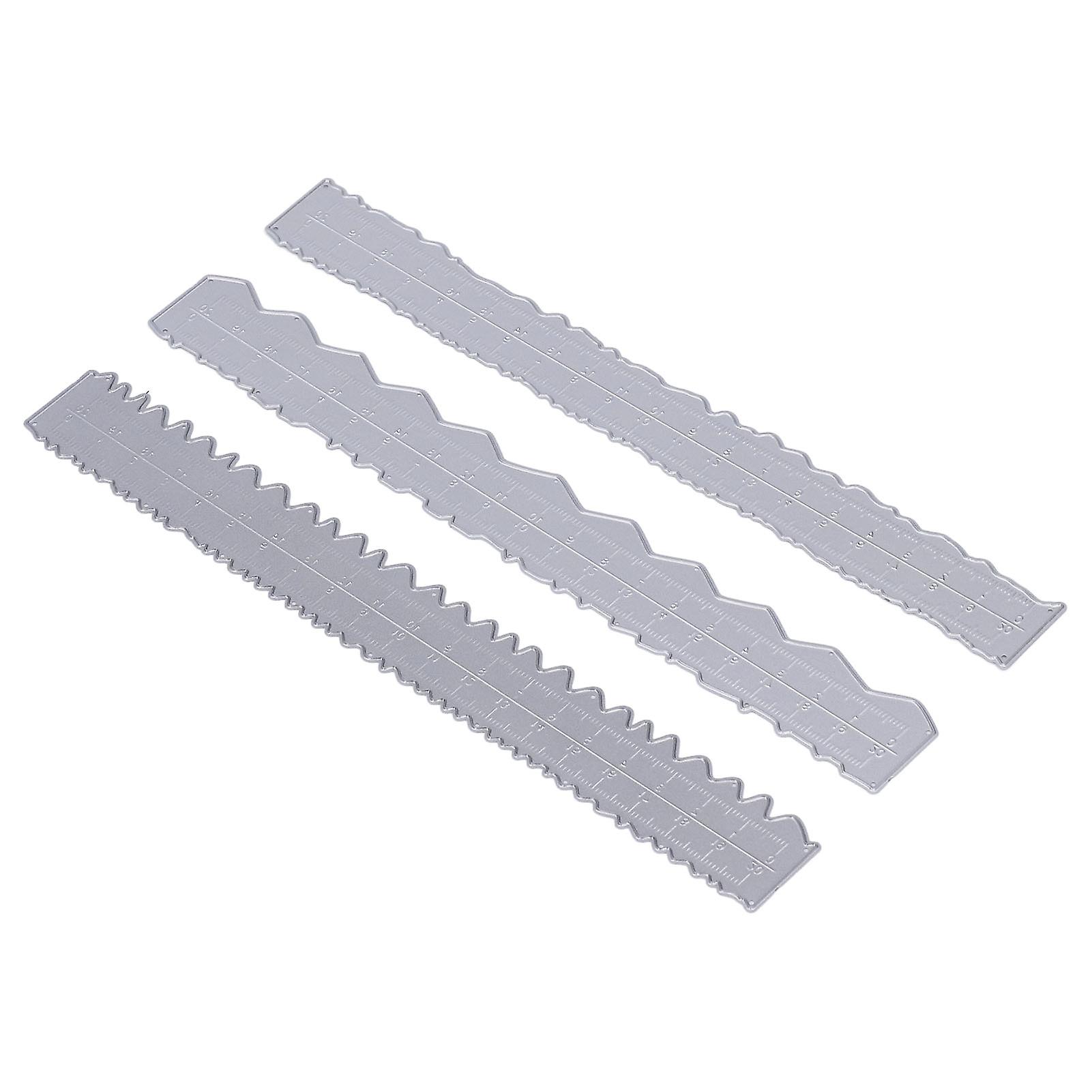 3pcs Irregular Edges Ruler DIY Making Carbon Steel Embossing Attractive Decorative Lightweight Card Making Tool