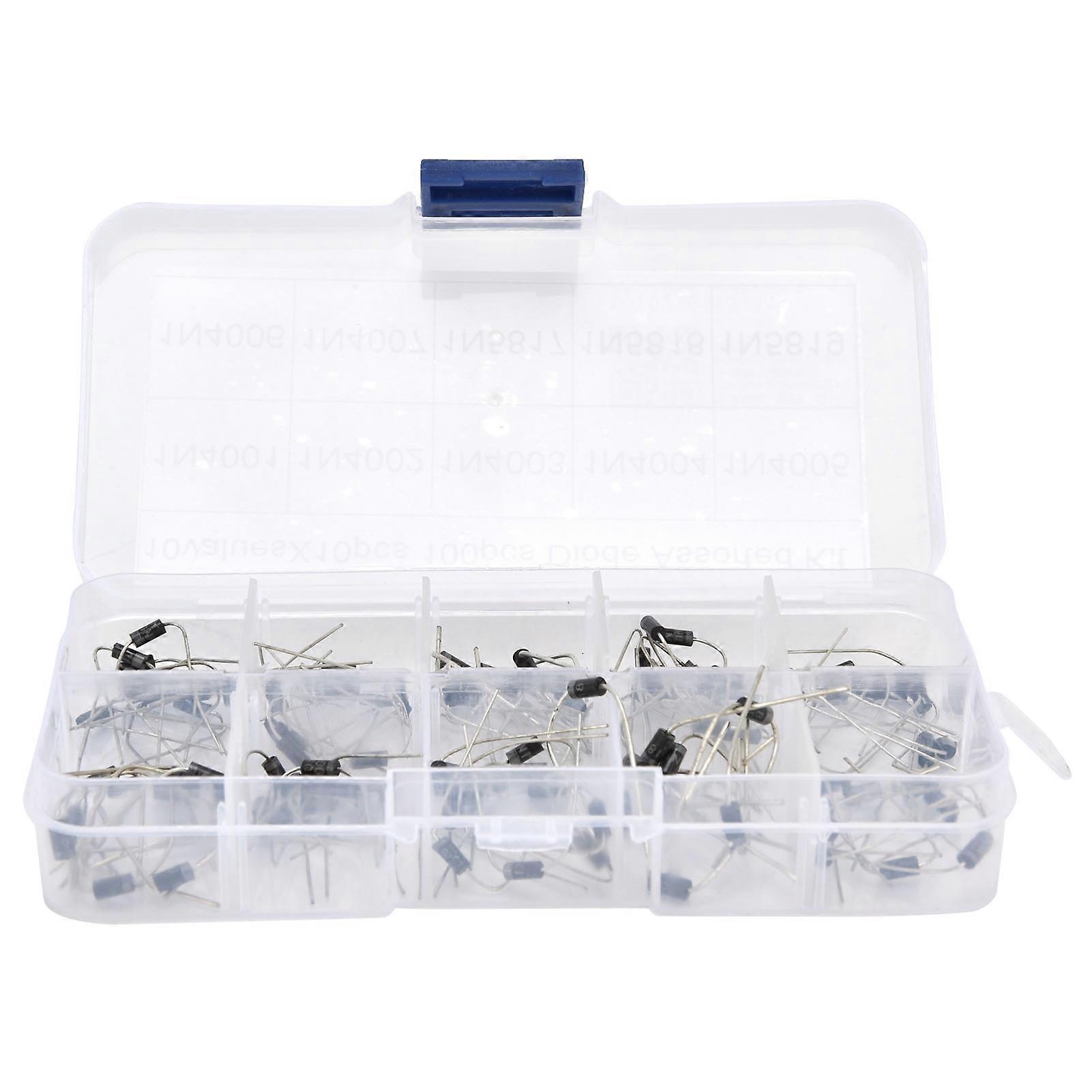 Qukaim Rectifier Diode 100pcs Rectifier Diode Assorted Kit, 10 Values Including 1N4001 to 1N5819, Electronic Components for Industrial Supply,
