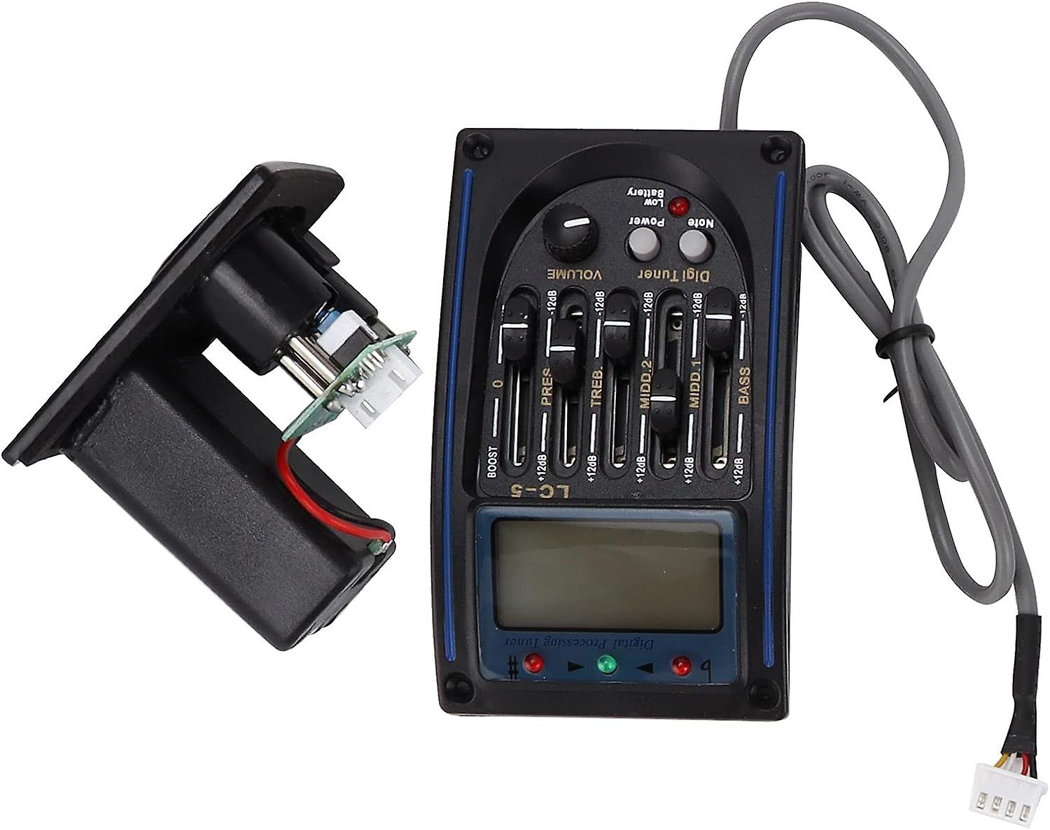 Professional Guitar Tuner, Five-segment Electric Box Pickup LCD Screen Tuner Suitable for Guitar, Uk