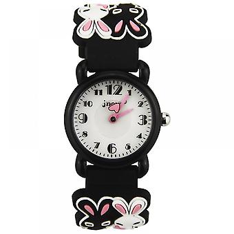 SUJI Kids Cartoon Black Watch Waterproof Band Bunny Print Watch for Girls and Boys 2-12 Years Old, Best Gift for Kids