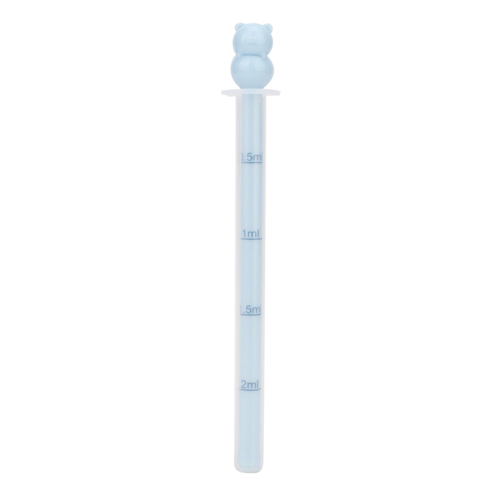 Portable Infant Baby Medicine Dispenser Liquid Syringe Dropper Feeder with Calibration (Blue)