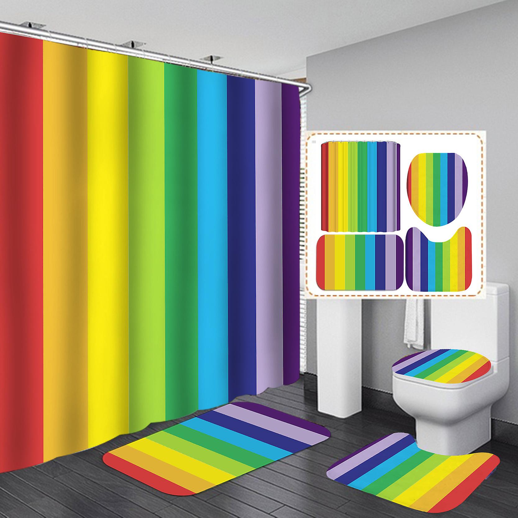 Shower Curtain + Bath Mat Set (A)