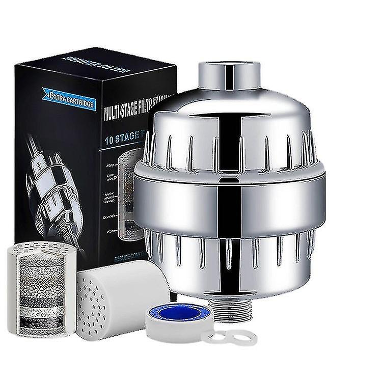 Shower Filter, Chrome 10 Level Universal Replaceable Shower Head Water Purifier