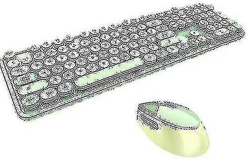 Wireless Mechanical Keyboard and Mouse Set 104 Keys with Unique Retro Design