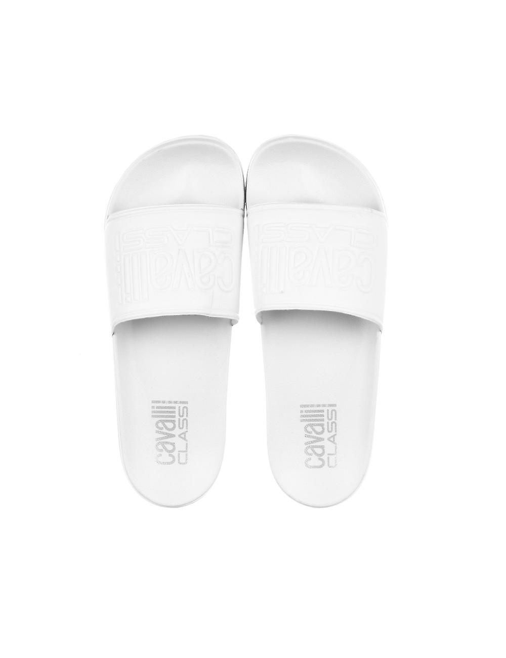 Witte schaduwpantoffels met logoband