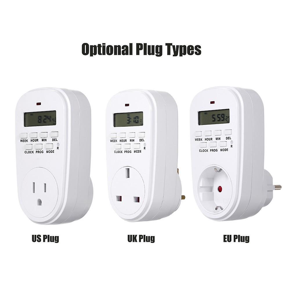 Digital timer switch socket with lcd display plugin programmable time