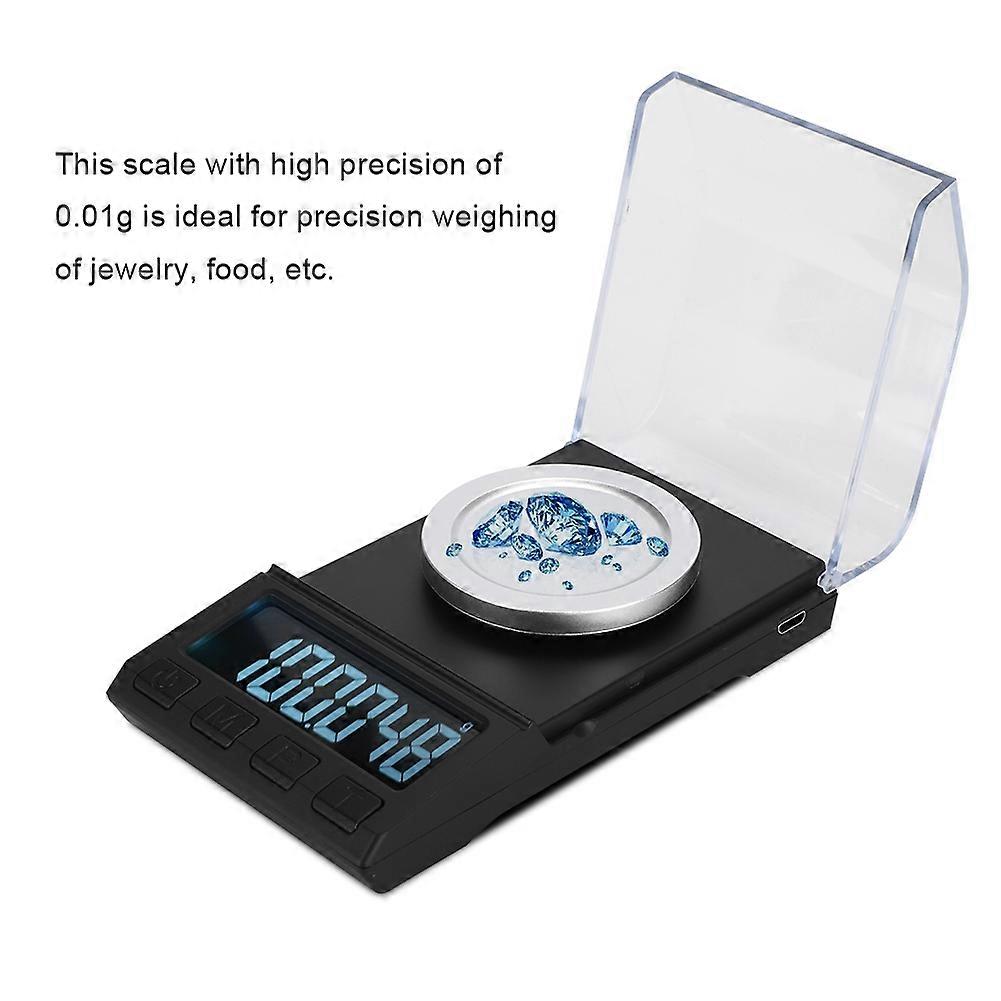 Digital Kitchen Scale - 100g/0.01g High Accuracy Precision Multifunction Food Meat Scale Jewelry Lab Carat Powder Scale with Back-Lit LCD Display