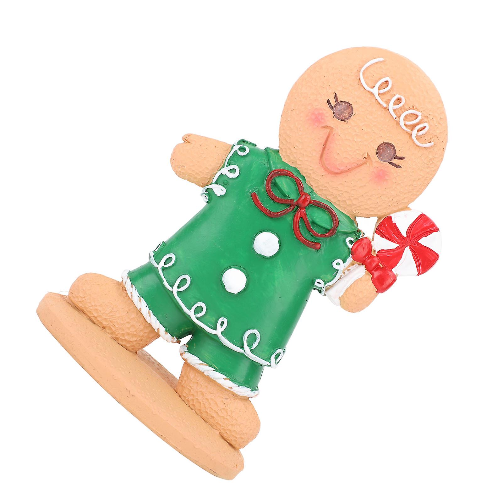 GPB Gingerbread Kids Tabletop Figures Creativity Cute Christmas Gingerbread Table Decor for Store Bar Boy Candy