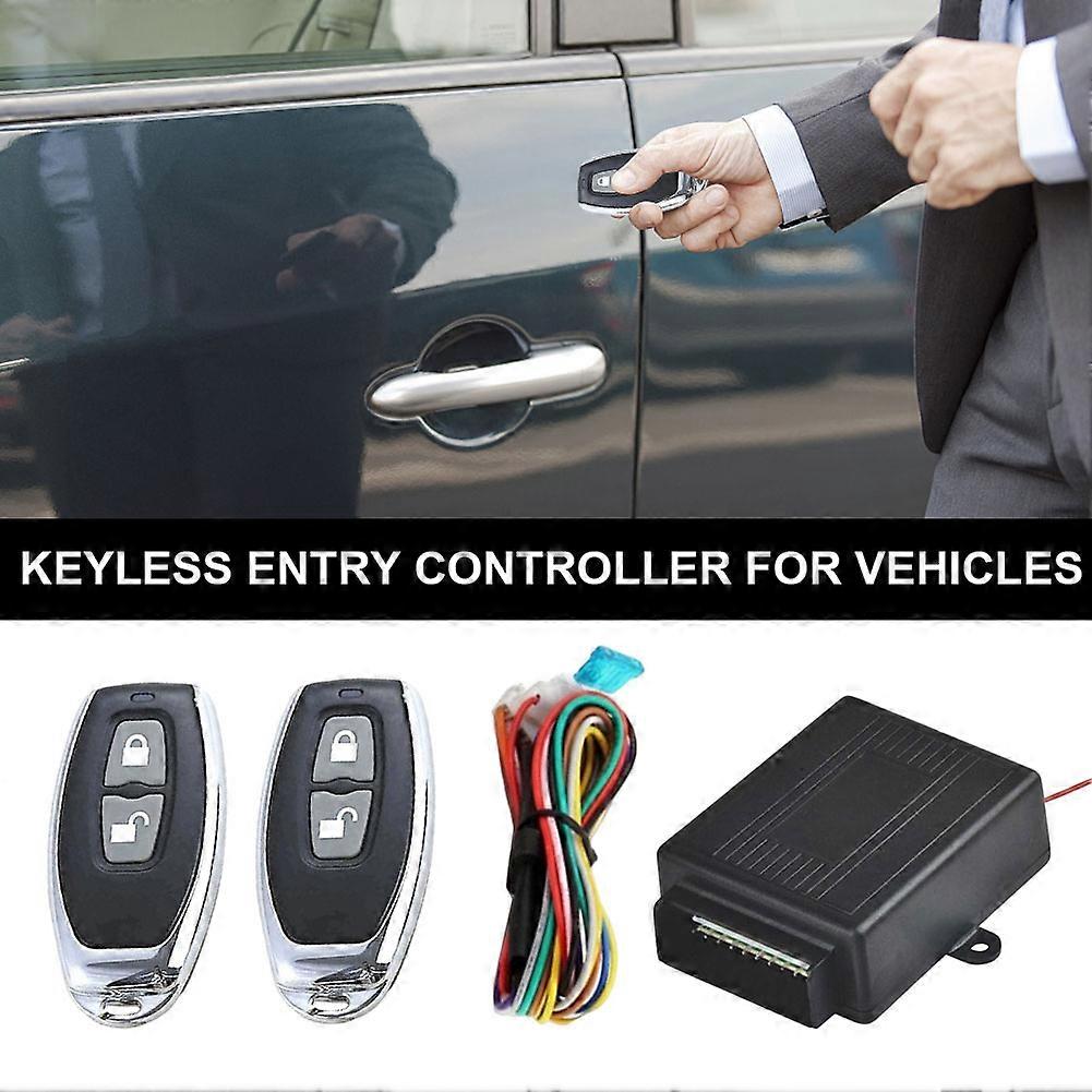12V Auto Car Key Systems Key blade Locking Security less Entry Kit 2 Button Remote Control  Central Locking System Remote Trunk Release Universal