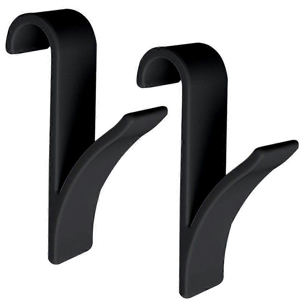Black plastic hooks for towels and clothes, 2-pack