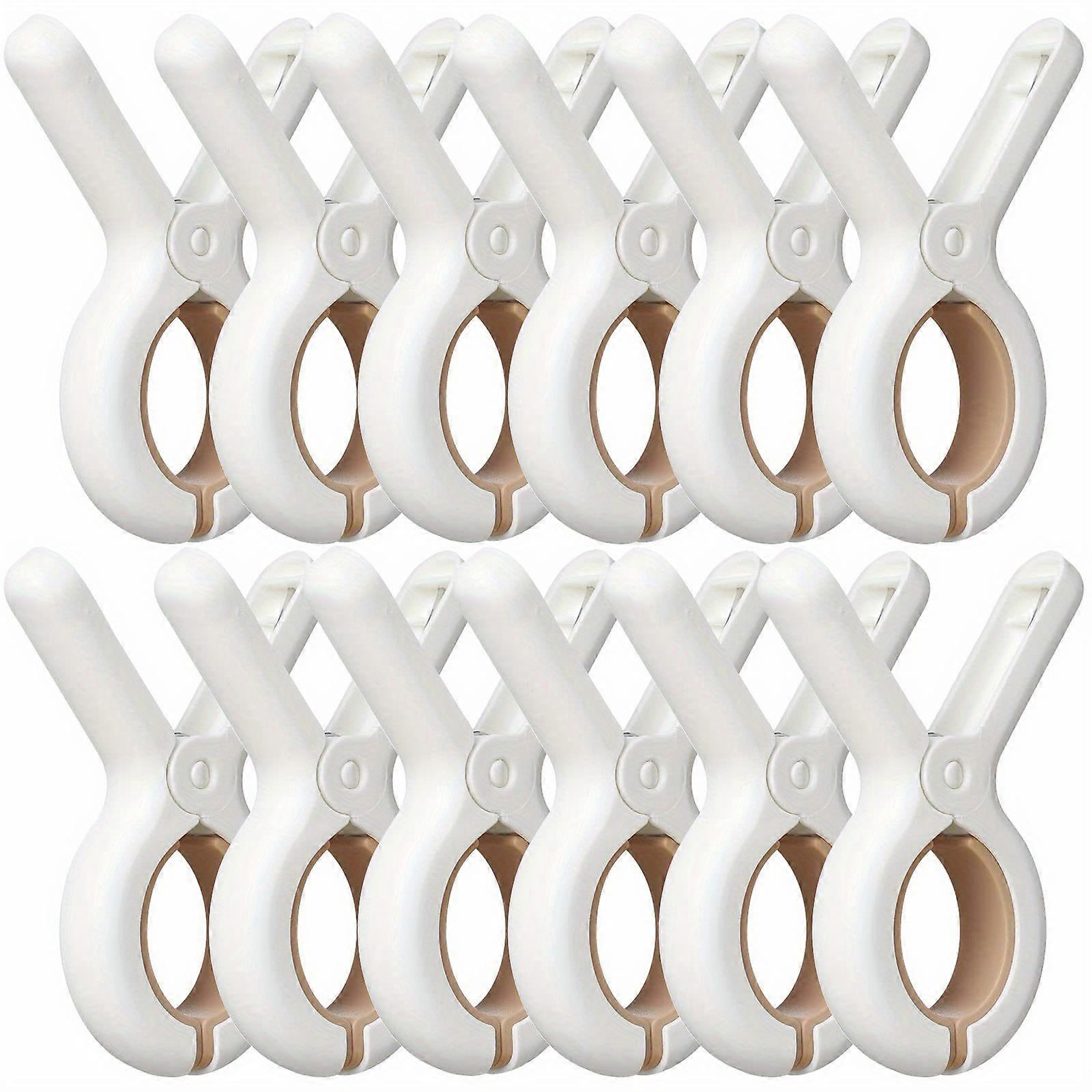 12PCS Heavy Duty Plastic Clothes Pins with Ultra-Sturdy Rust-Proof Springs - Multipurpose Beach Towel Clips & Laundry Pegs - Securely Hold Towels, Clo