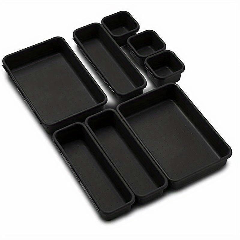8pcs/Set Thickened Large Capacity Plastic Drawer Storage Box - Separated, Freely Combined, and Adjustable Compartments - Ideal for Bedroom, Office Des