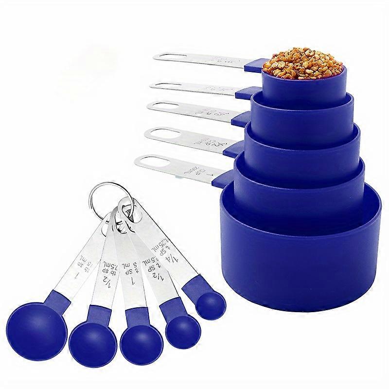 10 Measuring Cups And Spoons, Nesting Measuring Cups With Stainless Steel Handle For Dry Goods And Liquid Ingredients