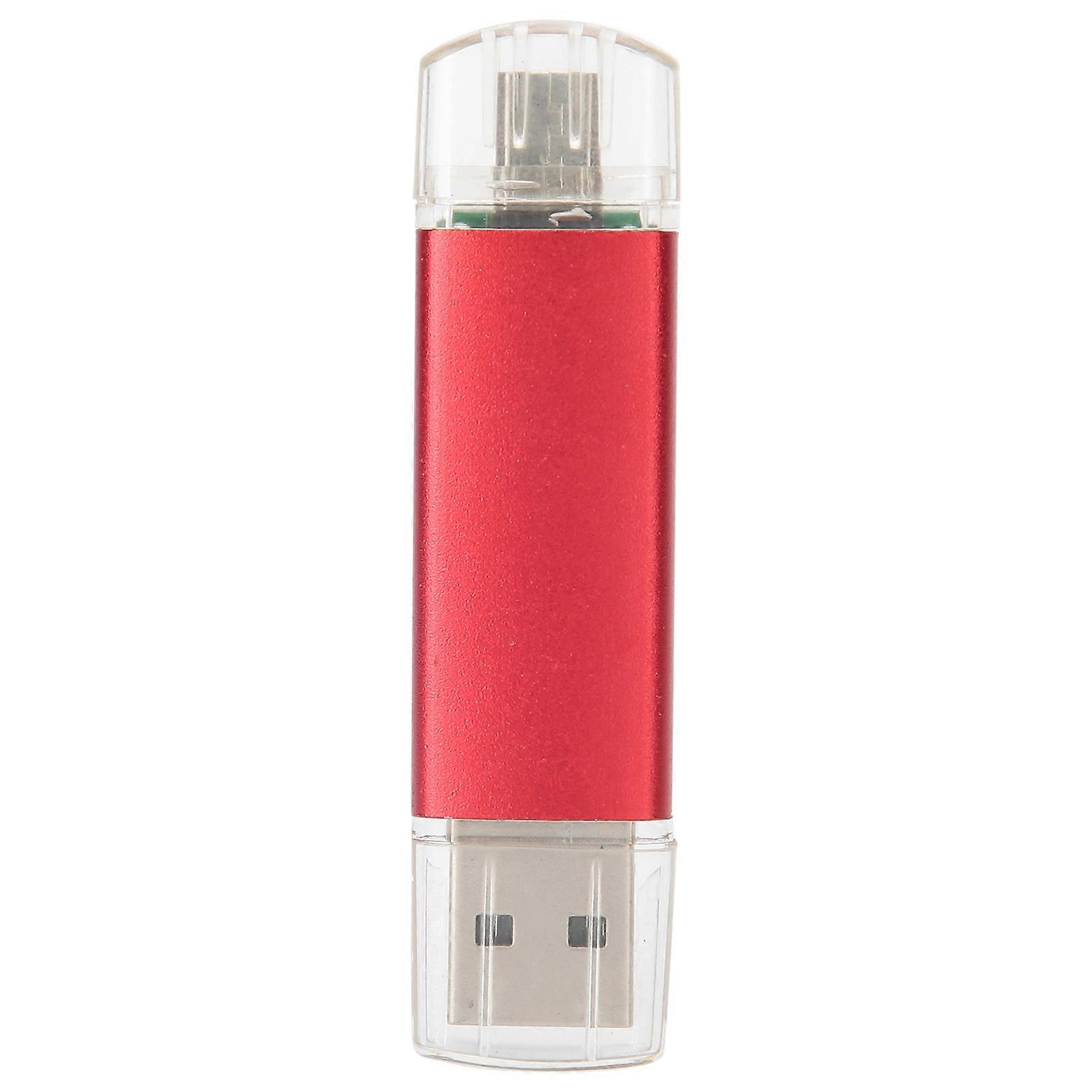 2 in 1 USB Flash Drive OTG U Disk Memory Stick Pen High Capacity Data Storage Red8GB