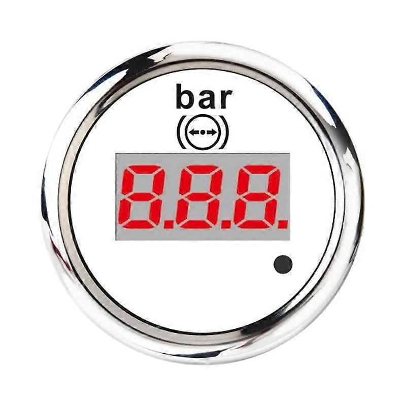 52mm Digital Air Pressure Gauge 0-10 Bar Universal Stainless Steel Meter Indicator Red Backlight wi