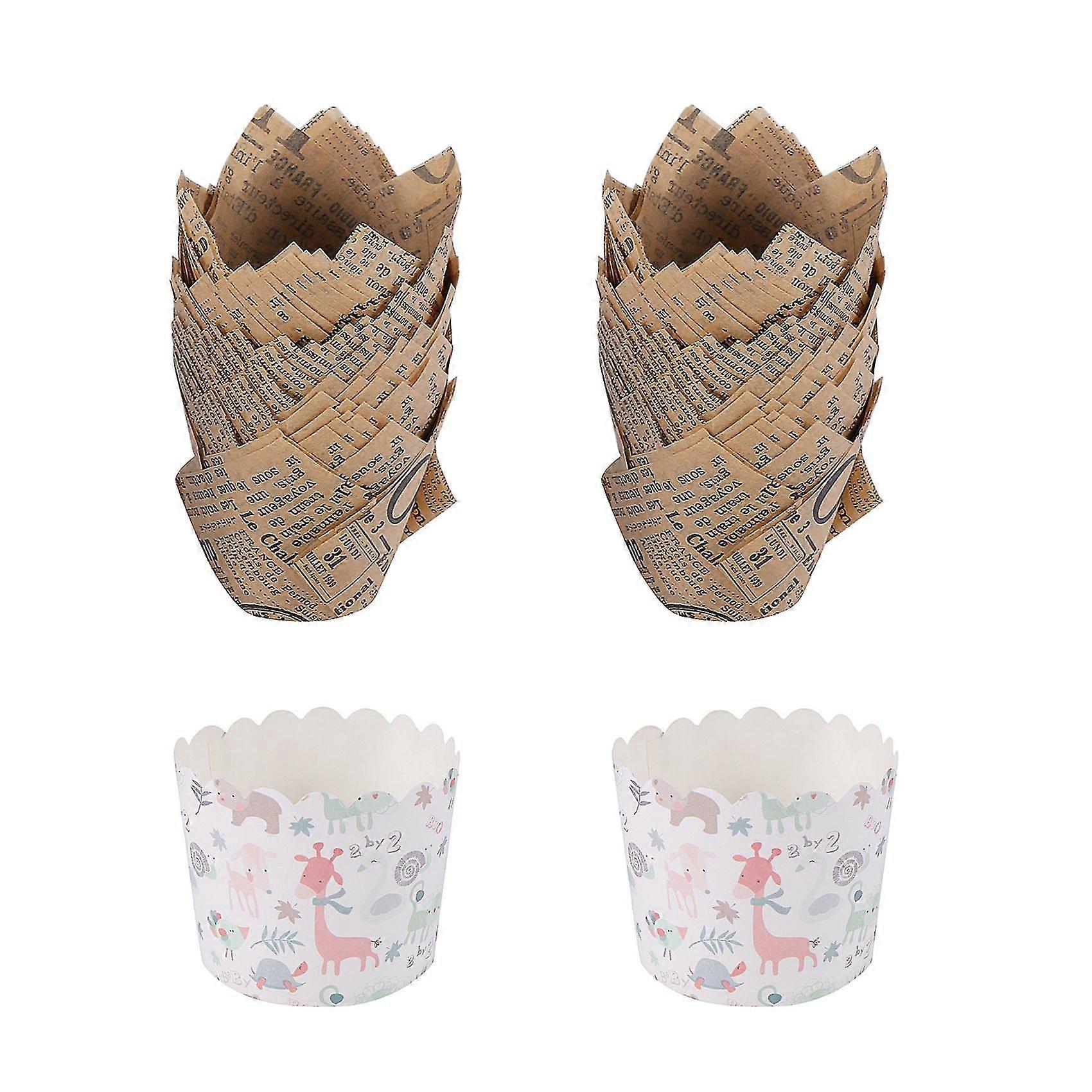 150 st Cupcake Liners Bakkoppar Muffin Liner Fettsäkra Paper Cupcake Wrappers för bröllop, Bi