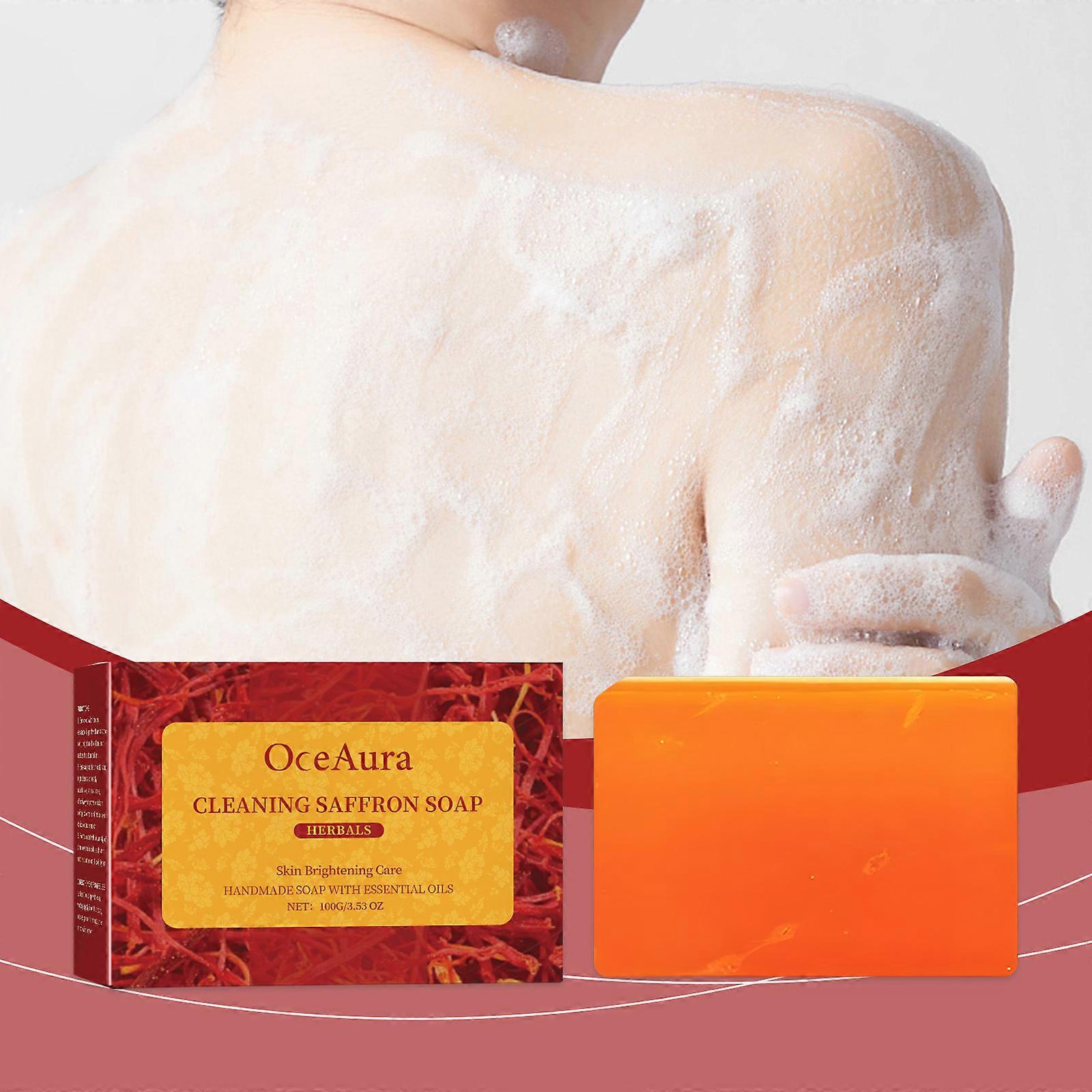 Saffron Handmade Soap, Saffron Oil Bar Soap, Natural Saffron Skin Brightening Soap, Cleaning Saffron Soap with Essential Oils