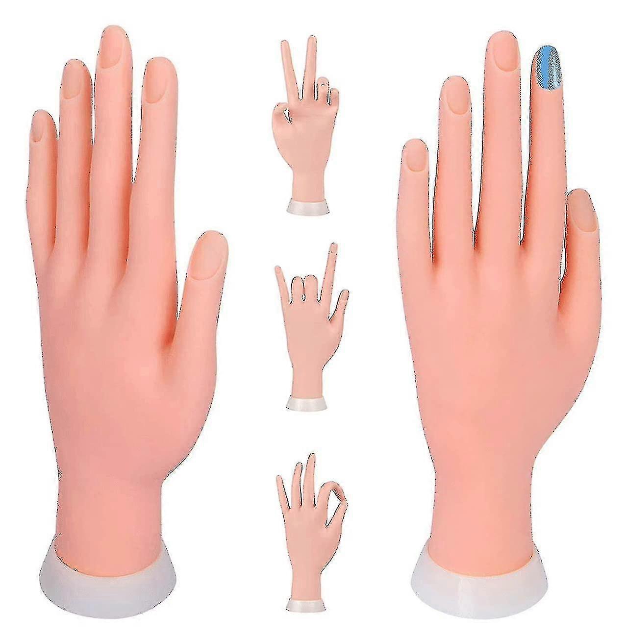 Bendable Rubber Prosthetic Hand Manicure Practice Tool Suitable For Beginners