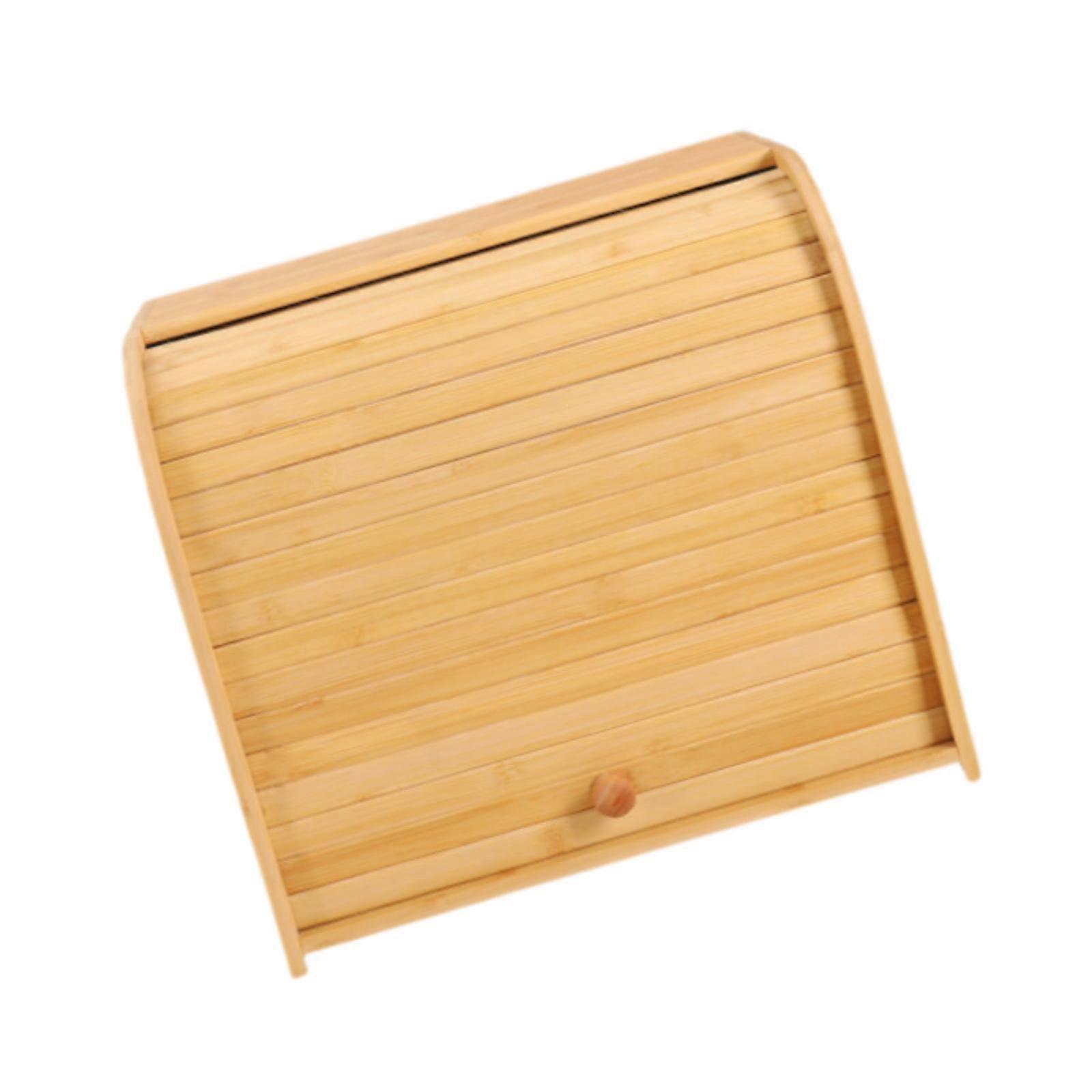 Bamboo Bread Box Bread Holder Bread Bin for Coffee Shop Countertop Farmhouse