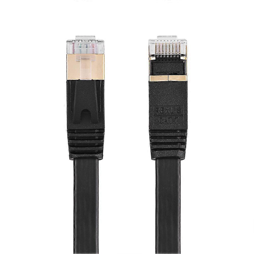 CAT7 RJ45 600MHz Patch Shielded Lan Network Cable Flat Ethernet Cord 15m