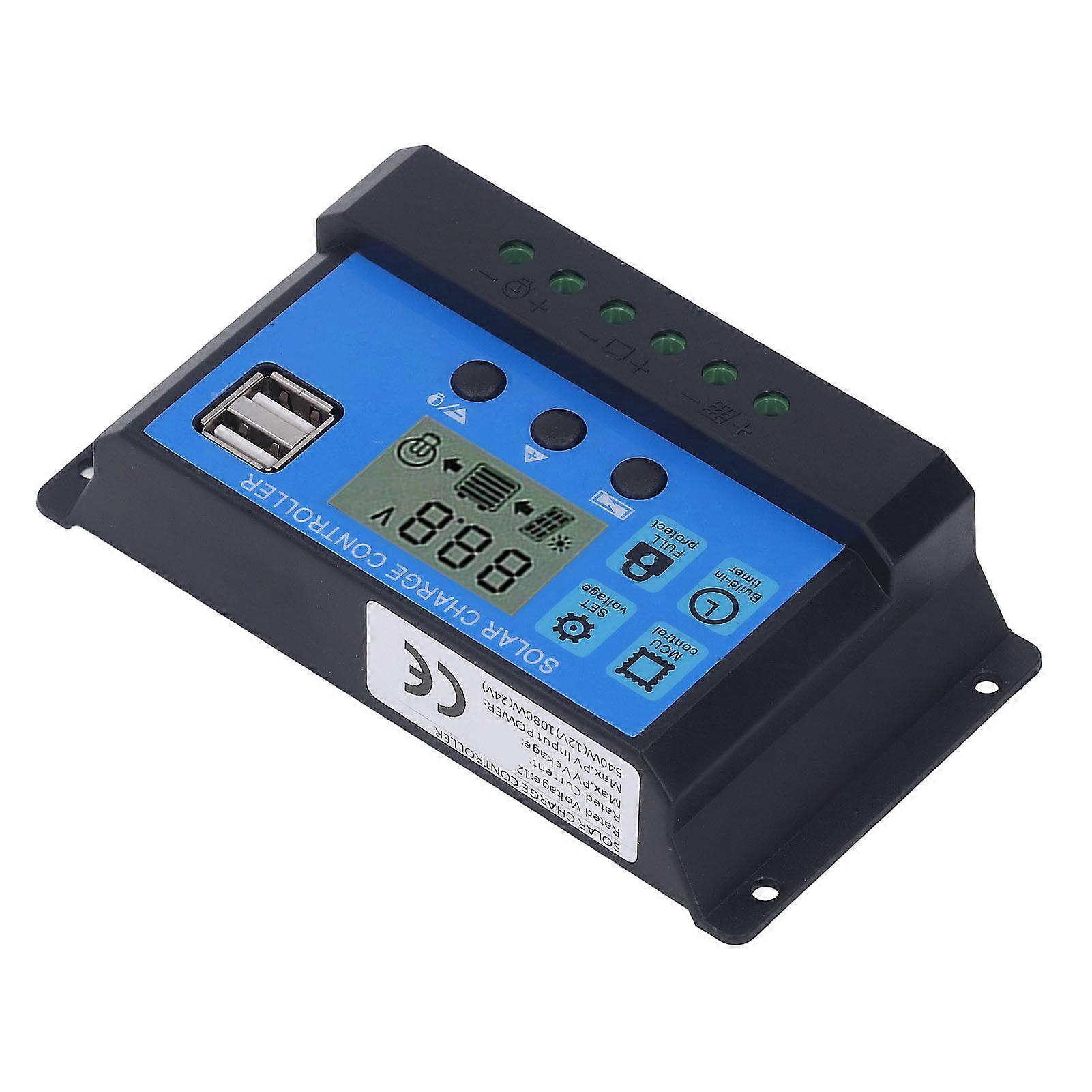 Solar Charge Controller 60A Dual USB 5V Output PWM for 12V 24V Systems
