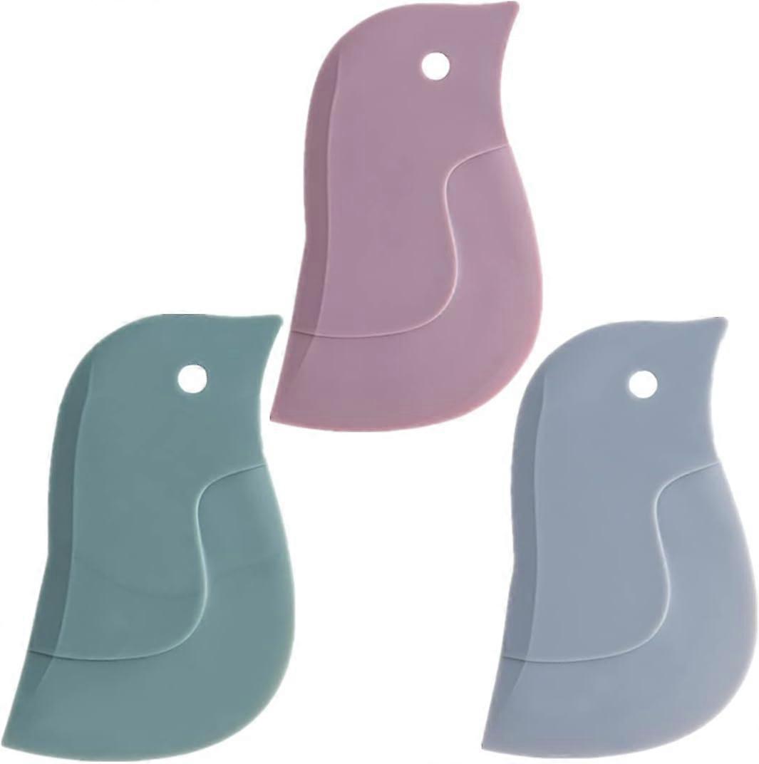 3PCS Multifunctional Penguin Shape Silicone Scraper Cleaner Tool Easy to Use Clean Reusable