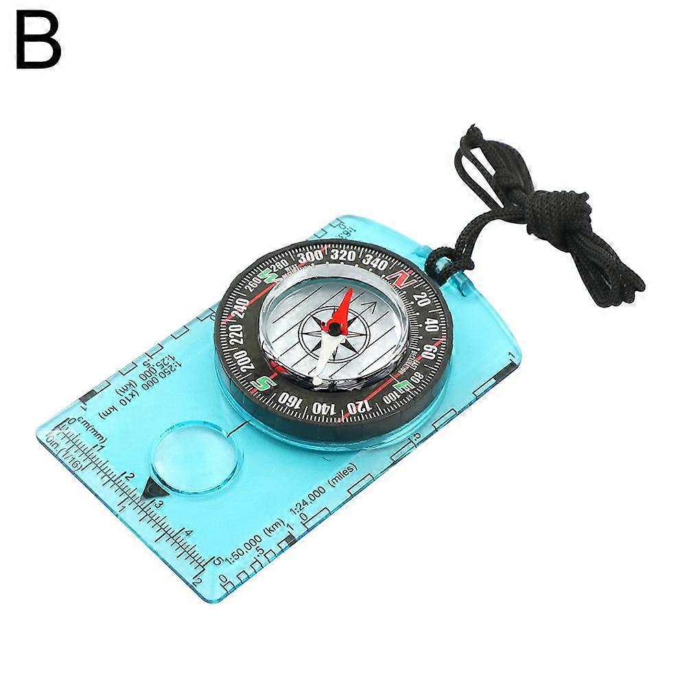 Compass Ruler Magnifying Scale Hiking Camping Boating Orienteering Map