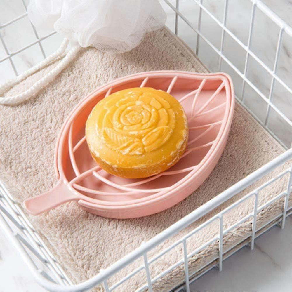 Leaf Shaped Bathroom Soap Dish Holder For Shower Bathroom Kitchen,pink