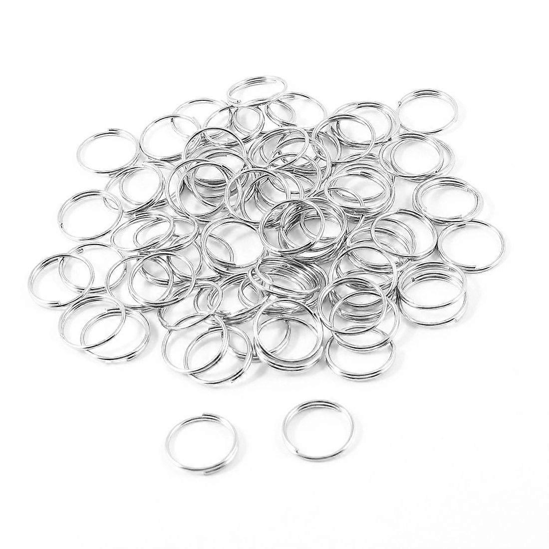 10mm Dia Silver Tone Metal Split Loop Key Brackets Soportes Reemplazo 80 PC