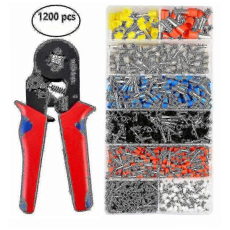 Electrical Lug Crimping Pliers With 1200 Termina 0.25mm To 10mm Insulated Lug Crimp Wire Crimping Tool Self Adjusting Kit -q-hy