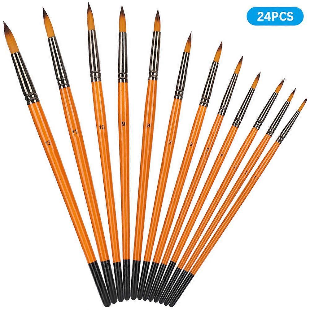 2 Sets Artist Brushes Black Tail Double Color Nylon Wool Watercolor Student Art Painting Tool